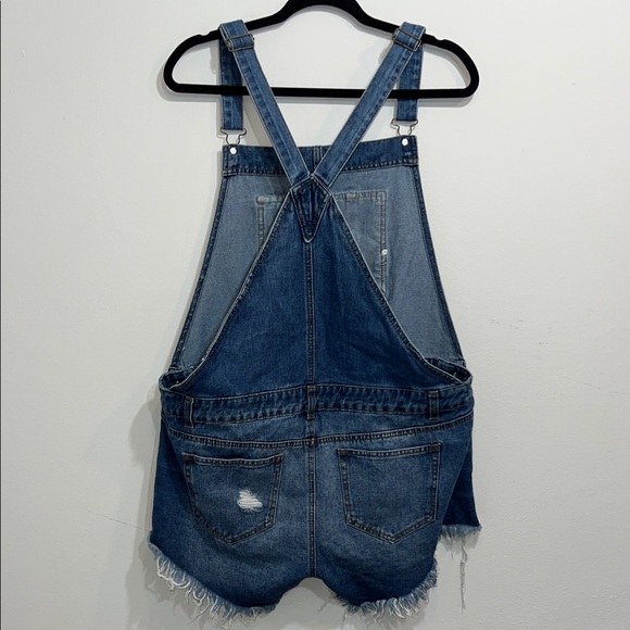 Denim Blue Distressed Jumpsuit - Picture 2 of 4